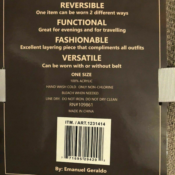 Emanuel Geraldo Women's Reversible Belted Wrap - Picture 4 of 4